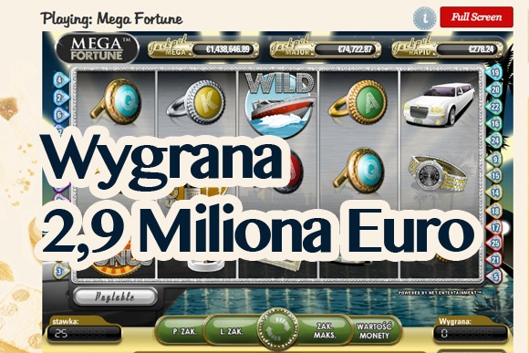Wygrana 2,9 miliona Euro Mega Fortune